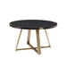 Capri Round Coffee Table - Black Oak, Gold by Criterion - Home Living Store - Coffee Table