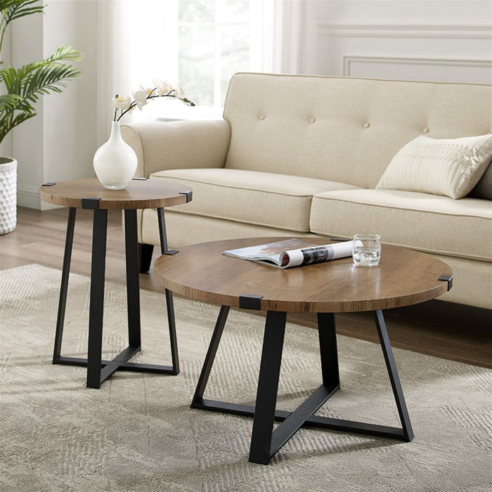 Capri Round Coffee Table - Dark Oak by Criterion - Home Living Store - Coffee Table