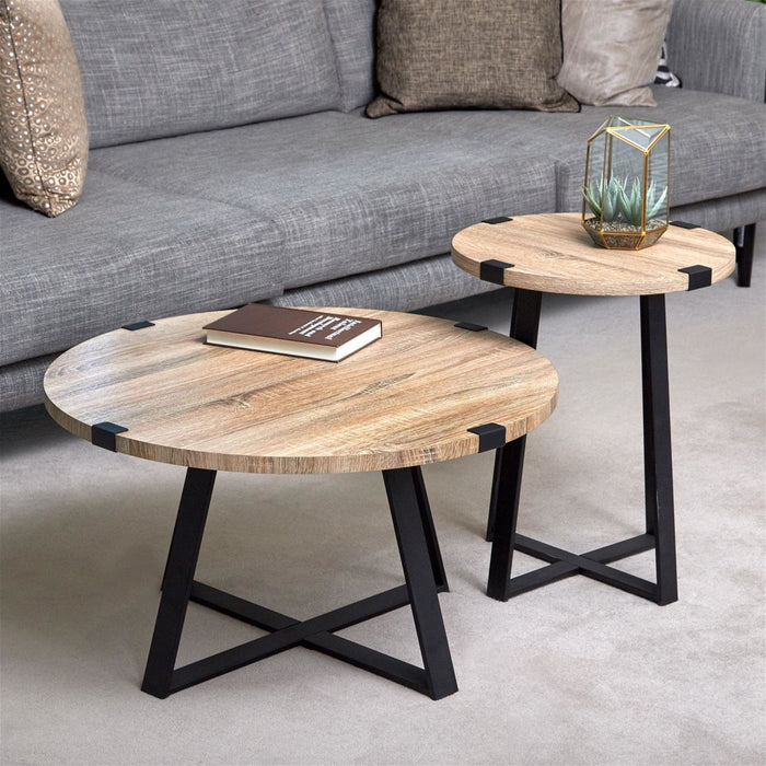 Capri Round Coffee Table - Oak by Criterion - Home Living Store - Coffee Table