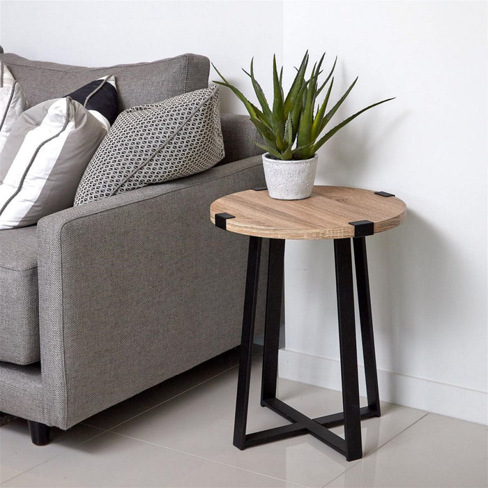 Capri Round End Table - Oak by Criterion - Home Living Store - End Table