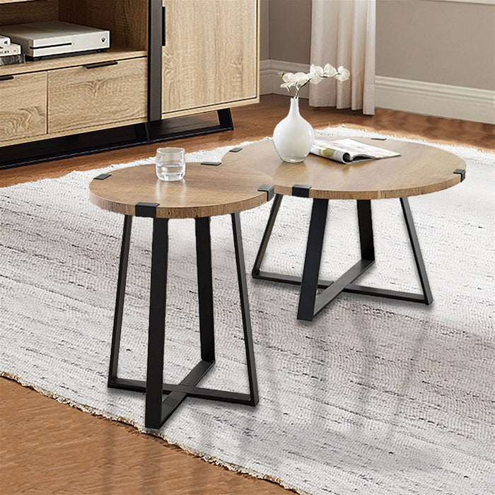 Capri Round End Table - Oak by Criterion - Home Living Store - End Table