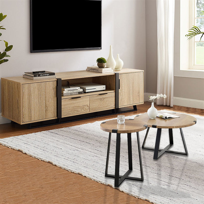 Capri Round End Table - Oak by Criterion - Home Living Store - End Table