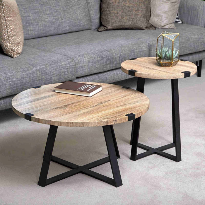 Capri Round End Table - Oak by Criterion - Home Living Store - End Table