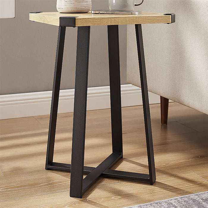 Capri Square End Table - Oak, Black by Criterion™ -Home Living Store - -  