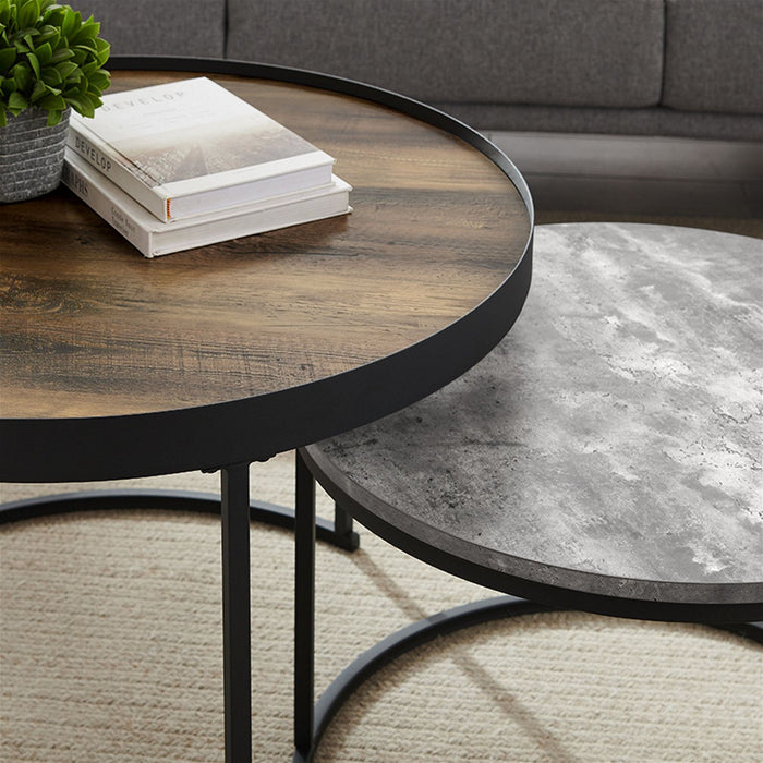Nested Coffee Table Walnut/Cement by Urban Style -Home Living Store - -  