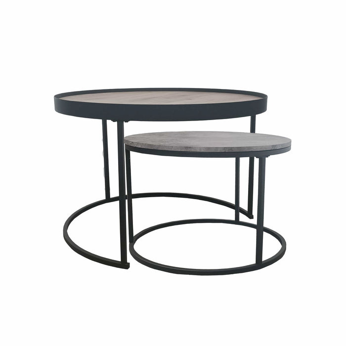 Nested Coffee Table Walnut/Cement by Urban Style -Home Living Store - -  