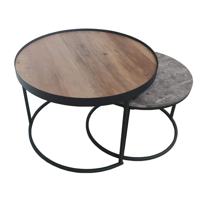 Nested Coffee Table Walnut/Cement by Urban Style -Home Living Store - -  