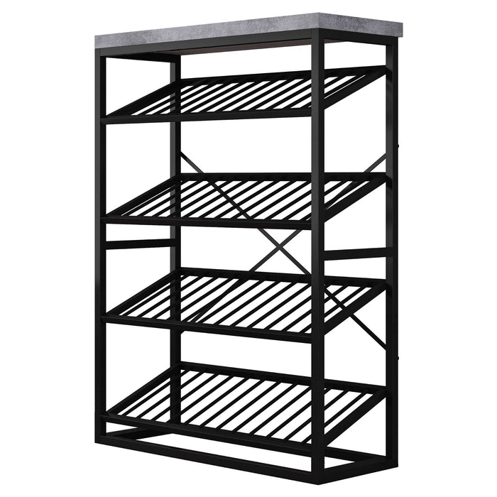 Chryzler 24 Bottle Wine Rack, Cement Look Finish, Black Metal Frame by Criterion - Home Living Store - Wine Rack