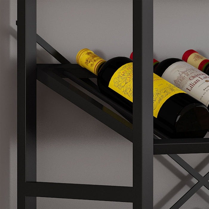 Chryzler 24 Bottle Wine Rack, Cement Look Finish, Black Metal Frame by Criterion - Home Living Store - Wine Rack
