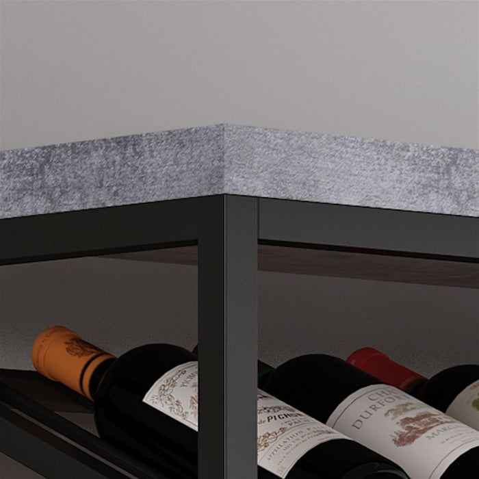 Chryzler 24 Bottle Wine Rack, Cement Look Finish, Black Metal Frame by Criterion - Home Living Store - Wine Rack