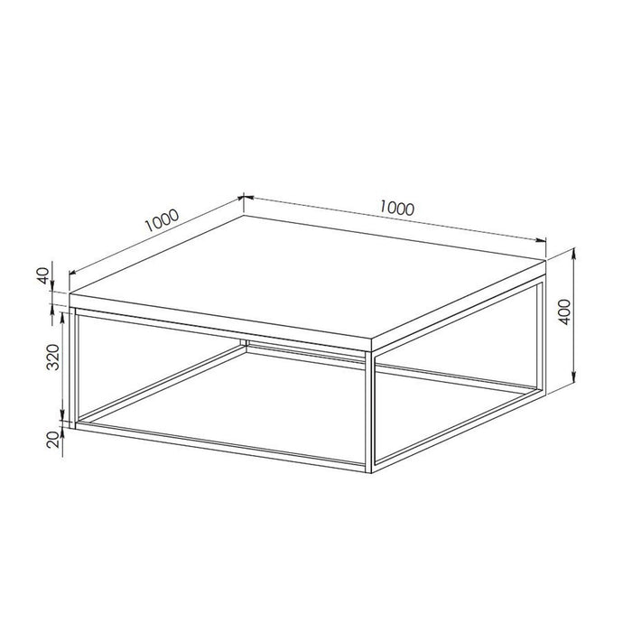 Chryzler Coffee Table 1000mm Metal Frame, Cement Look by Criterion - Home Living Store - Coffee Table