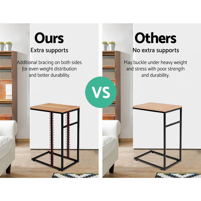 Coffee Side Table Laptop Desk Bedside Sofa End Tables Wooden Metal Frame -Home Living Store - -  