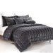 Alastairs Augusta Faux Mink Quilt / Comforter Set Charcoal Queen -Home Living Store - -  