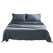 Cosy Club Sheet Set Cotton Sheets Double Dark Blue Grey -Home Living Store - -  