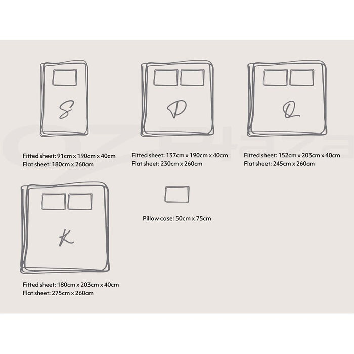 Cosy Club Sheet Set Cotton Sheets Double Dark Blue Grey -Home Living Store - -  