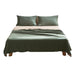 Cosy Club Sheet Set Cotton Sheets Double Green Beige -Home Living Store - -  