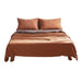 Cosy Club Sheet Set Cotton Sheets Double Orange Brown -Home Living Store - -  