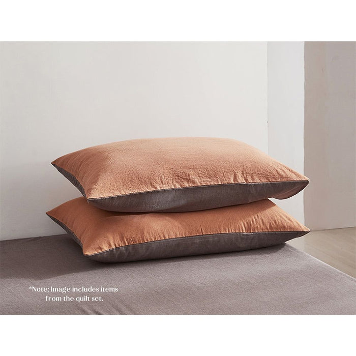 Cosy Club Sheet Set Cotton Sheets Double Orange Brown -Home Living Store - -  