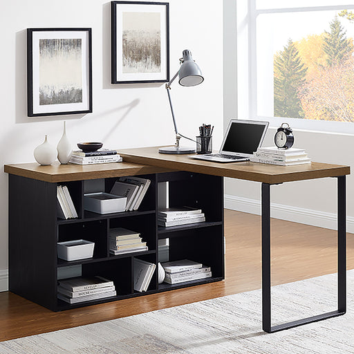 Aspire Desk Adjustable Return 150cm Dark Oak Black by Criterion - Home Living Store - Office Desk