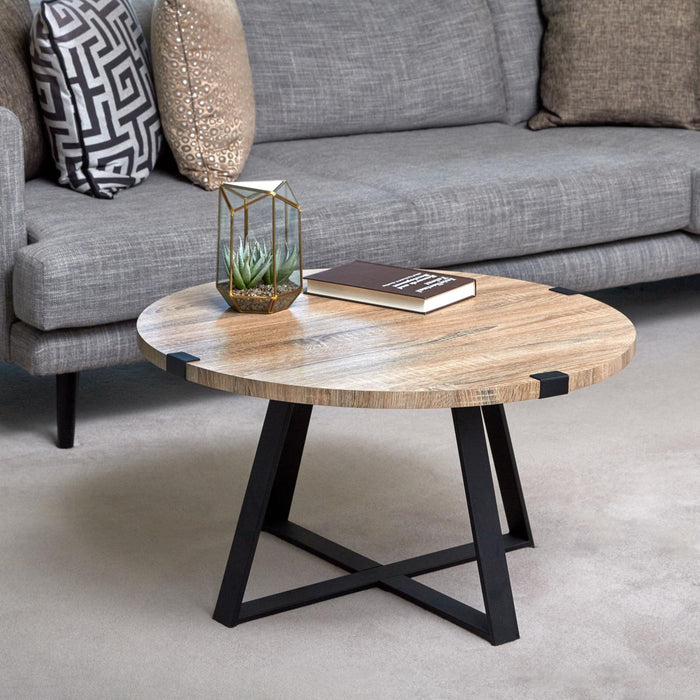 Capri Round Coffee Table - Oak by Criterion - Home Living Store - Coffee Table