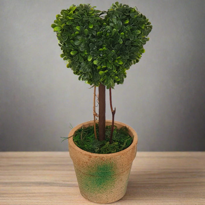 Topiary Heart 21cm Artificial Plant  In Terracotta-Look Pot by Criterion