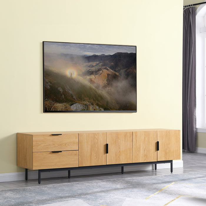 Tauris DALLAS2200RO TV Unit – 2200mm Red Oak Entertainment Cabinet with Doors and Drawers