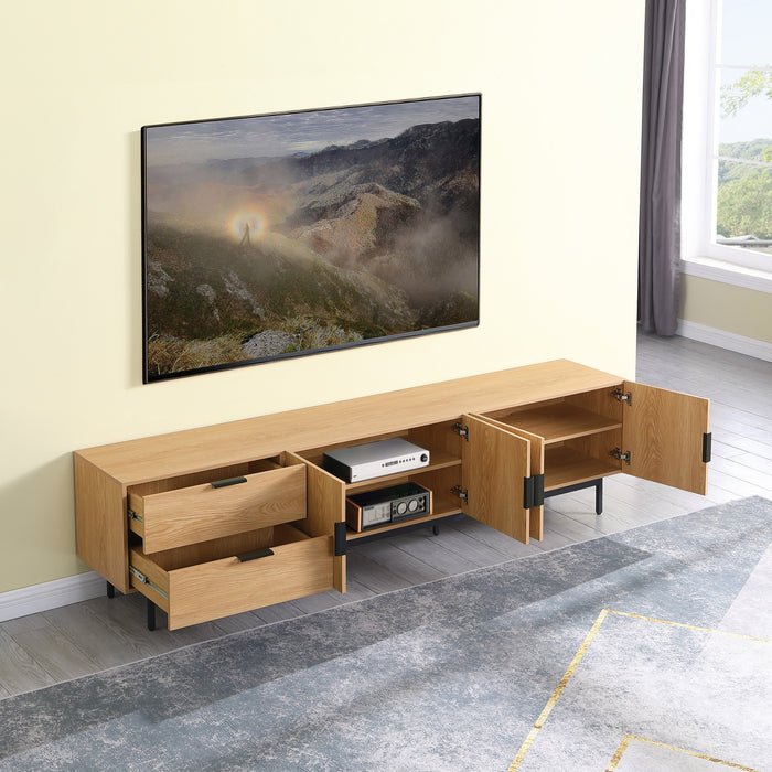 Tauris DALLAS2200RO TV Unit – 2200mm Red Oak Entertainment Cabinet with Doors and Drawers