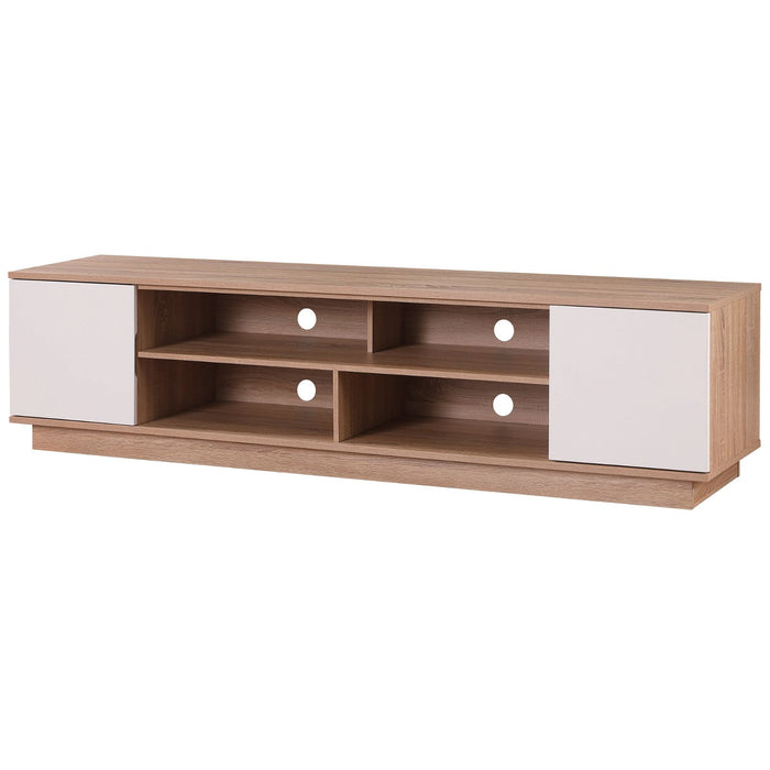 DELUX 200cm Entertainment Unit, Oak and White by Tauris -Home Living Store - -  