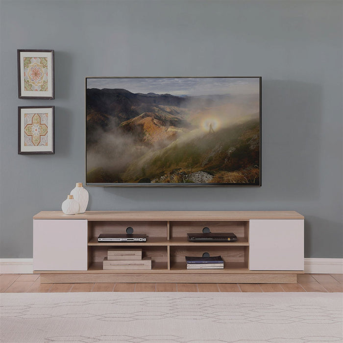 DELUX 200cm Entertainment Unit, Oak and White by Tauris -Home Living Store - -  