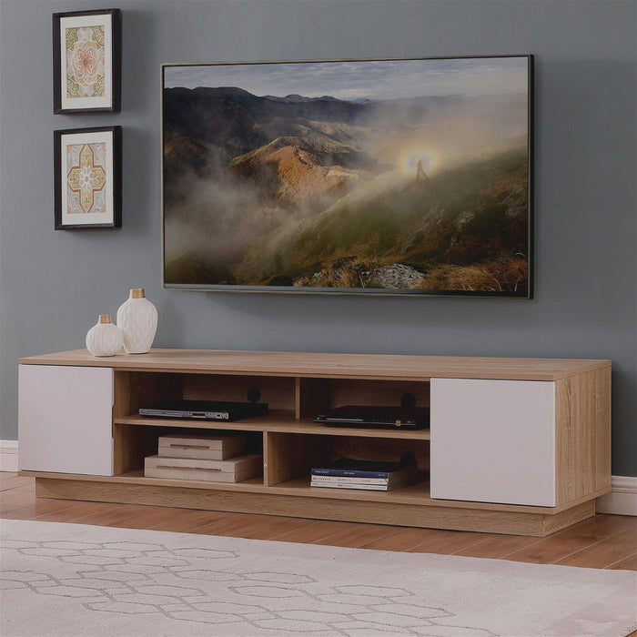 DELUX 200cm Entertainment Unit, Oak and White by Tauris -Home Living Store - -  