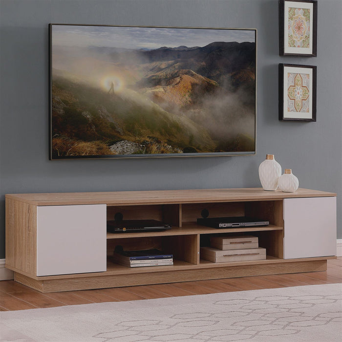 DELUX 200cm Entertainment Unit, Oak and White by Tauris -Home Living Store - -  