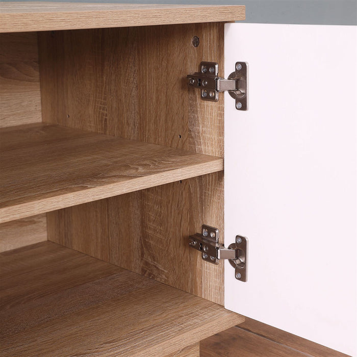 DELUX 200cm Entertainment Unit, Oak and White by Tauris -Home Living Store - -  
