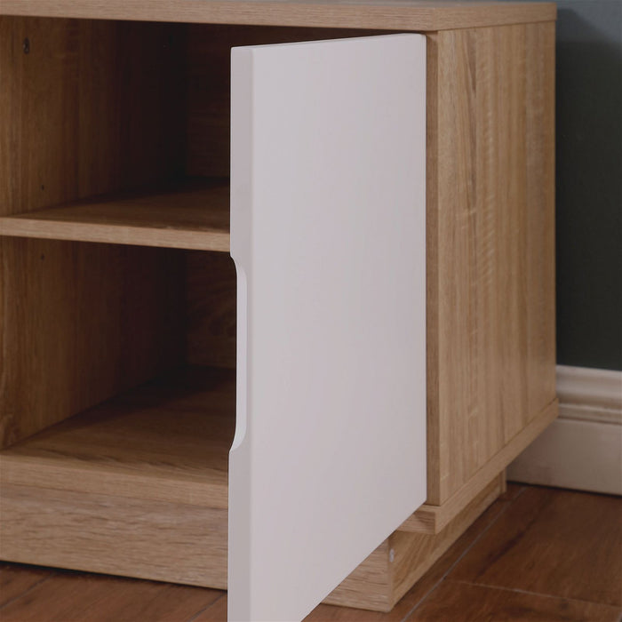 DELUX 200cm Entertainment Unit, Oak and White by Tauris -Home Living Store - -  