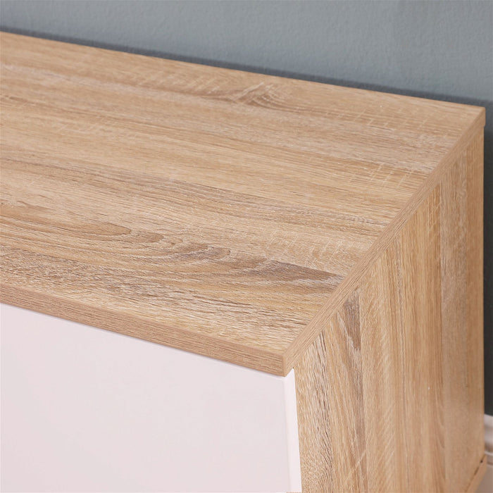 DELUX 200cm Entertainment Unit, Oak and White by Tauris -Home Living Store - -  