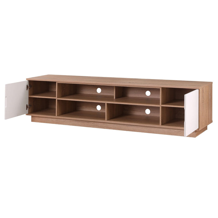 DELUX 200cm Entertainment Unit, Oak and White by Tauris -Home Living Store - -  