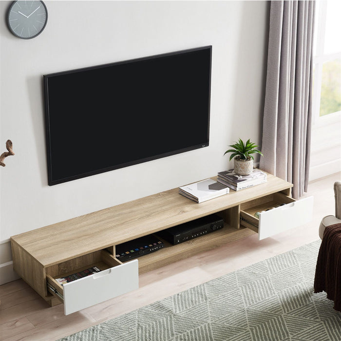 DELUX 200cm Low Line Oak Entertainment Unit by Tauris™ -Home Living Store - -  