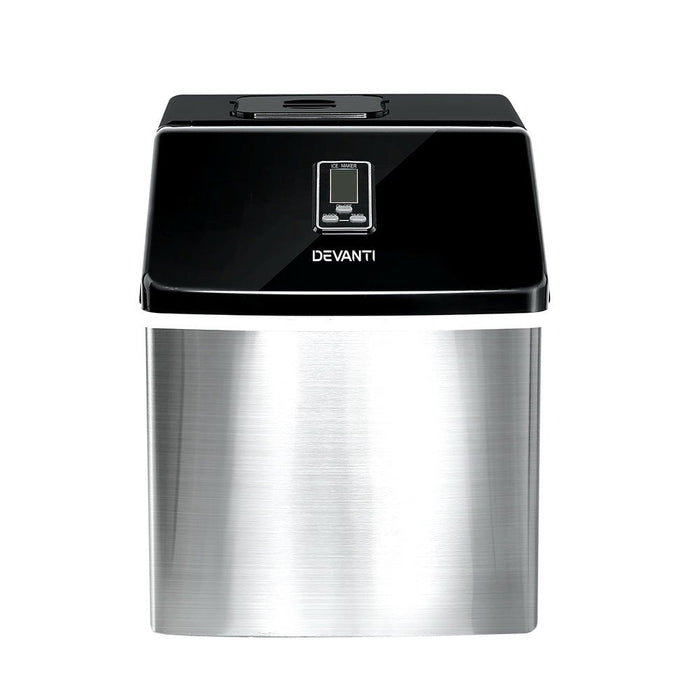 DEVANTi 3.2L Portable Ice Cube Maker Cold Commercial Machine Stainless Steel -Home Living Store - -  