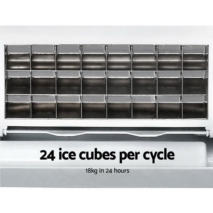 DEVANTi 3.2L Portable Ice Cube Maker Cold Commercial Machine Stainless Steel -Home Living Store - -  
