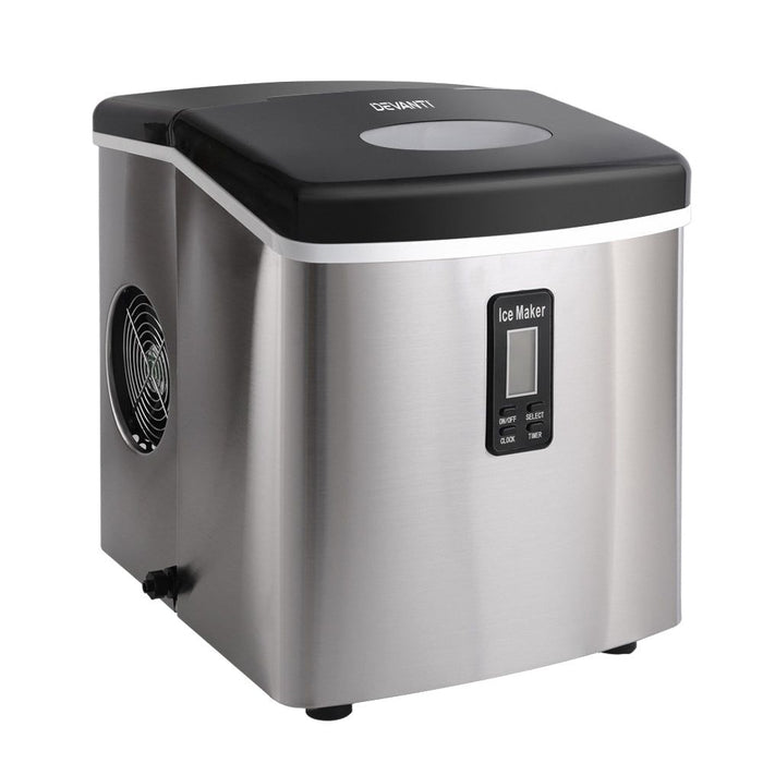 Devanti 3.2L Stainless Steel Portable Ice Cube Maker -Home Living Store - -  