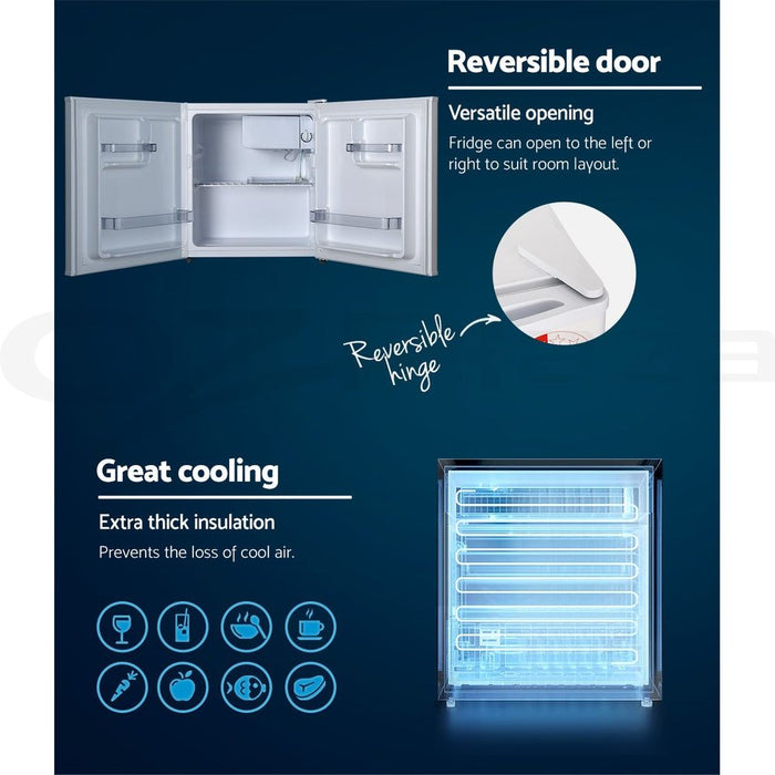 Devanti 48L Bar Fridge White -Home Living Store - -  
