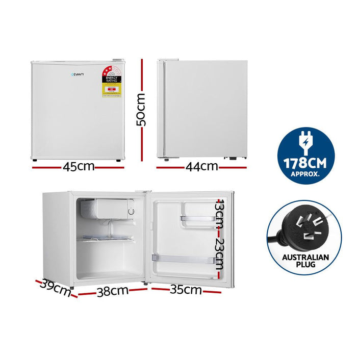 Devanti 48L Bar Fridge White -Home Living Store - -  