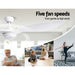Devanti 52'' Ceiling Fan With Light Remote DC Motor 3 Blades 1300mm -Home Living Store - -  