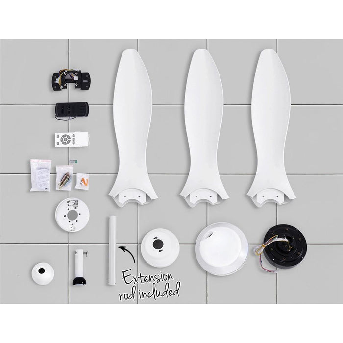 Devanti 52'' Ceiling Fan With Light Remote DC Motor 3 Blades 1300mm -Home Living Store - -  