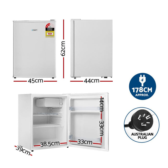 Devanti 70L Portable Mini Bar Fridge - White -Home Living Store - -  