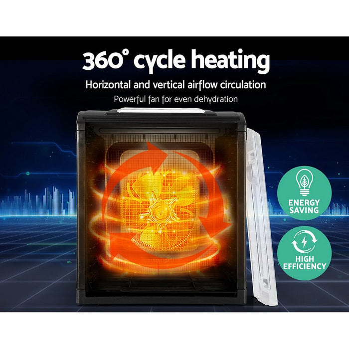 Devanti 9 Tray Food Dehydrators Commercial Beef Jerky Maker Fruit Dryer Black -Home Living Store - -  