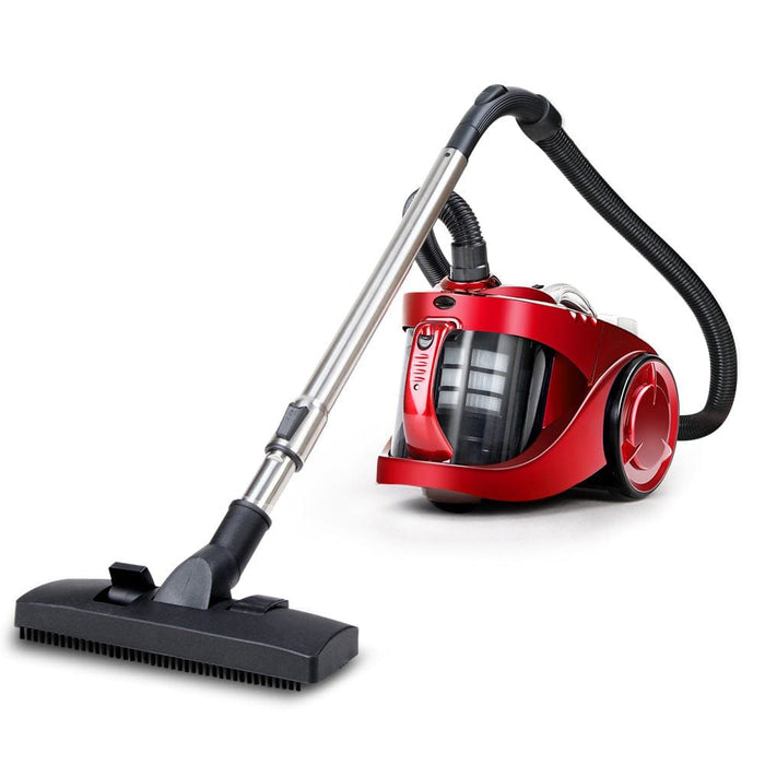 Devanti Bagless Vacuum Cleaner Cleaners Cyclone Cyclonic Vac HEPA Filter Car Home Office 2200W Red -Home Living Store - -  