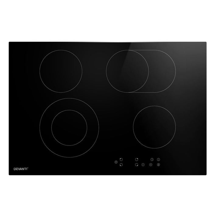 Devanti Ceramic Cooktop 77cm Electric Cooker 4 6 Burner Stove Hob Touch Control -Home Living Store - -  