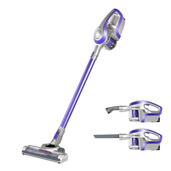 Devanti Cordless Stick Vacuum Cleaner - Purple & Grey -Home Living Store - -  