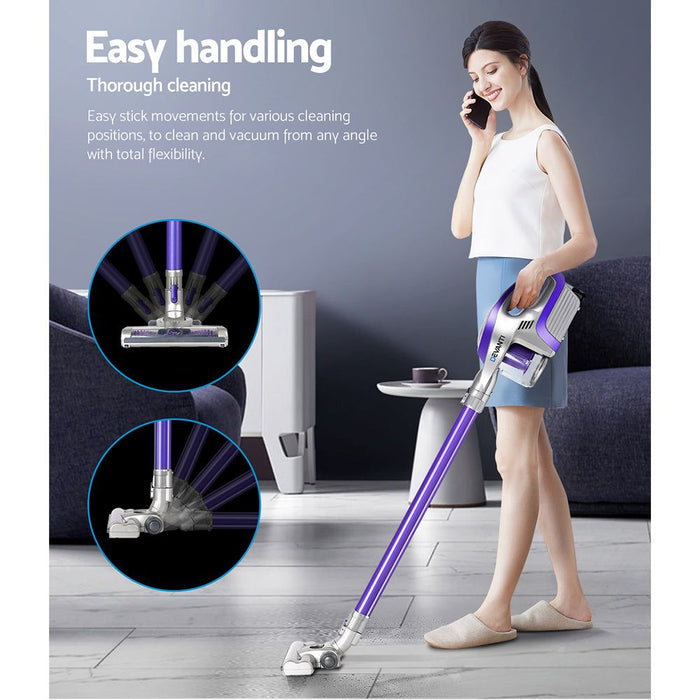 Devanti Cordless Stick Vacuum Cleaner - Purple & Grey -Home Living Store - -  