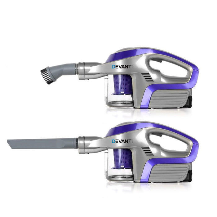 Devanti Cordless Stick Vacuum Cleaner - Purple & Grey -Home Living Store - -  